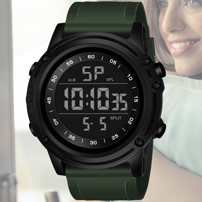 house of common 9086 Green Wrist Digital Watch – Green PU Strap for Men Digital Watch  - For Men