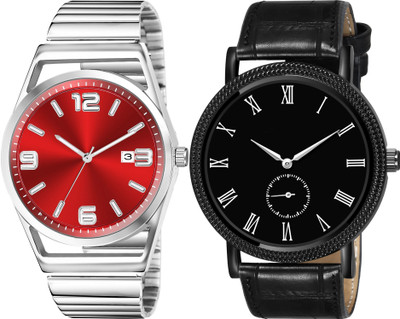 TVILLA Red Dial Date Function MZ-LR156 Analog Watch  - For Men