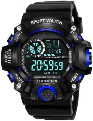 HF Haifun C Shock Blue Watck New Generation Black LED Display Top Latest Design In Market Digital Watch  - For Boys