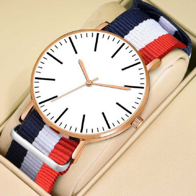 Brostin Brand – A Multi Style Nylon Strap White Dial Bracelet Analog Watch  - For Boys