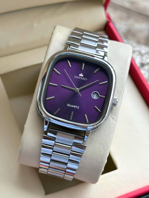 EMPERO EAB222 EMPERO Unisex Quartz Watch Stylish Rectangle Dial Metal Strap With Date Display Analog Watch  - For Men & Women