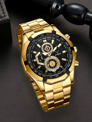 FNB EDY-GoldChain-1801 Elegant Series Square Analog Quartz For Men/Boys Analog Watch  - For Men