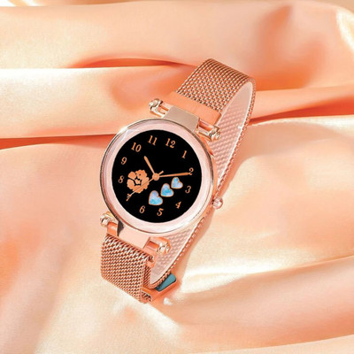 Alexei Magnetic Heart And Flower Shape Collection Magnetic Love Collection Analog Watch  - For Girls