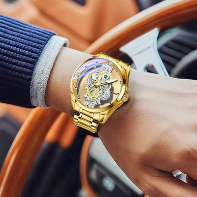 Rylo Skeleton Transparent Transparent Analog Watch  - For Men