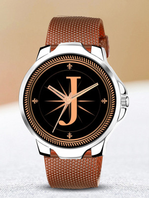 FEMEO ALPHA-J-3K-SIL-BRW-SFR-1 Alpha Heritage Collection J Brown Strap Watch for Man & Boys Analog Watch  - For Men