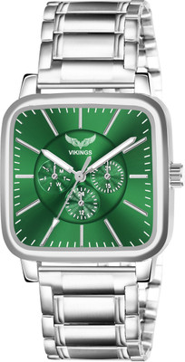 VIKINGS UNIV VK-UNIVERSAL SQUARE-072-GREEN-CHAIN CHRONO STYLE Analog Watch  - For Men & Women