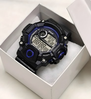 exactor Trendy Casual Sports Watch Digital Sports Multi Functional Blue Dial Watch for Men Digital Watch  - For Boys