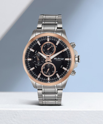 Titan NP90104KM02 Octane Black Dial Quartz Multifunction Stainless Steel Strap Analog Watch  - For Men