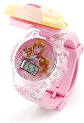 SHASHIKIRAN 3D Action Figure Face Based Toy Design Digital Glowing Watch with Disco Music Digital Watch  - For Girls