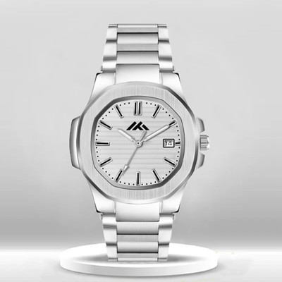 ETLIS MT-801 Modern Luxury Silver Face Analog Watch  - For Men