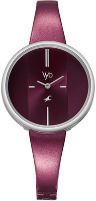 Fastrack Vyb Siren Quartz Analog Maroon Dial Metal Strap Watch for Girls Analog Watch  - For Women
