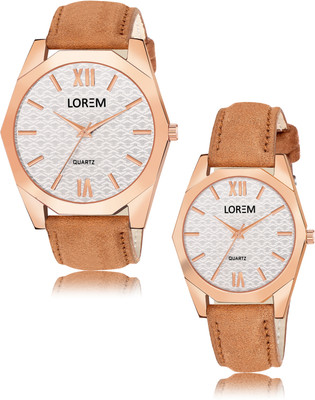 LOREM LR84-LR331 New Trending Stylish Brown edition couple watch Analog Watch  - For Couple