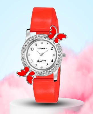 SPINOZA red diamond studded attractive butterfly style trending design kids and women Analog Watch  - For Girls