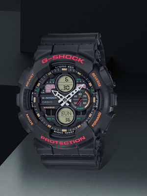CASIO GA-140-1A4DR G-SHOCK GA-140-1A4DR Black-Red Dial Resin Strap Analog-Digital Watch  - For Men