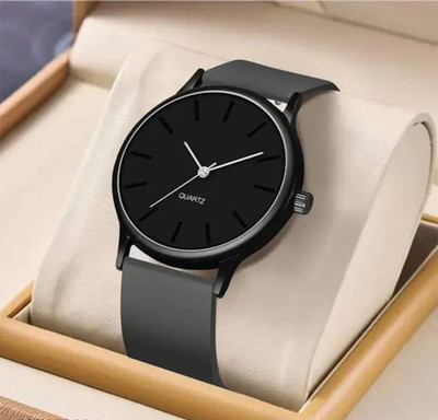 Csamon Silm black Case NewLRBLK Dial Grey Silicone Strap Watch Analog Watch  - For Men