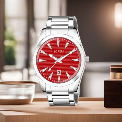 LOREM LR151 Red Dial Date Function Casual-Formal Premium Collection Analog Watch  - For Men
