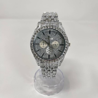 RS TRADER CO SILVER CHAIN Diamond Dial Analog Watch  - For Boys & Girls