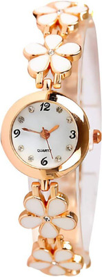 BHAKTVATSAL Dabble Flower Metal Round Rosegold Cash Attractive Watches Dabble Flower Metal Round Rosegold Cash Attractive Watches Analog Watch  - For Girls