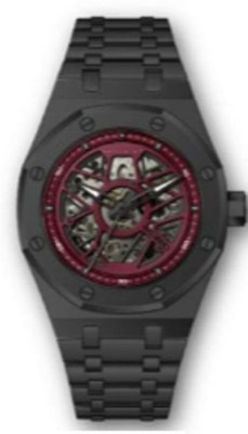 French Connection Maroon Sunray Dial | Men's Black Automatic Watch Analog Watch  - For Men