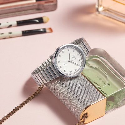 Fastrack Vyb Mirage Silver Dial Silver Strap Analog Watch  - For Women