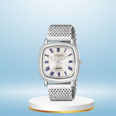 Giomex New Chain Stainless Steel Square Quartz Analog Watch  - For Men