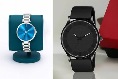 HPWATCH 3HPWTCH01_BLUE-WMN-0001 Modern Minimalist Black Dial Silicone Strap Analog Watch Analog Watch  - For Men & Women
