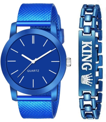 Vtrack Vtrack Simple & Sober PU Belt Watch With King Bracelet For Men Analog Watch  - For Men