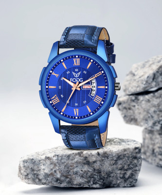FOGG 1200-BL Blue Day and Date Analog Watch  - For Men