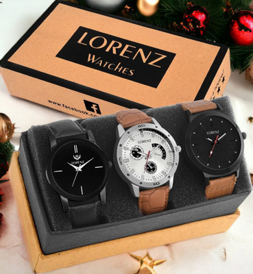 LORENZ MK-035961S Pack of 3 Mens combo of 3 Stylish watches Analog Watch  - For Men