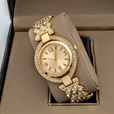 KNOWZ DRW001 Rose Gold Diamond Fitted Double Frame Analog Watch  - For Women