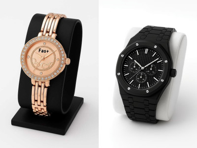 HPWATCH 13HPWTCH01_HW20-Rose Gold Modern Minimalist Black Dial Silicone Strap Analog Watch Analog Watch  - For Men & Women