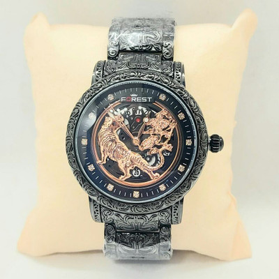 Om Collection Skeleton Round Skeleton Mens Luxury Analog Watch  - For Men