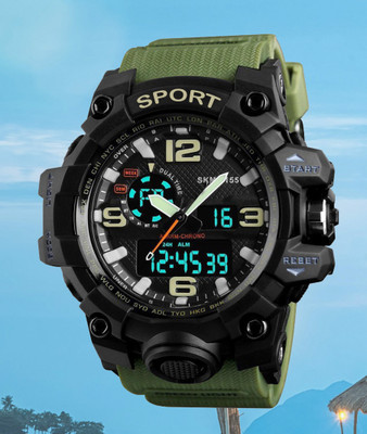 AWEX SKM 1155 Green Sports Watch with Green Band and Multi-Functionality Analog-Digital Watch  - For Boys