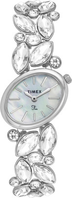 TIMEX TWEL20900 TIMEX Fria Mother of Pearl White Oval Dial Analog Watch  - For Women