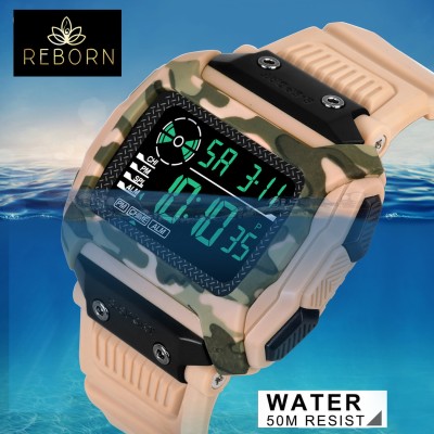 TrackFly 9097 ARMY RING CREAM Chronograph Multifunctional Sport Metal Body fashionable wrist watch Digital Watch  - For Men