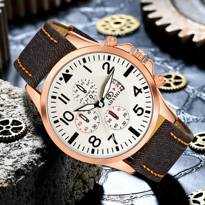 ADAMO INVICTUS wristwatch / watchs Scratch Resistant White Dial Round Shaped with Synthetic Leather Strap Premium watch for Men and Boys Analog Watch  - For Men