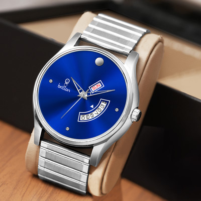 BRITTON Blue Dial Stainless Steel Day-Date Function Analog Watch  - For Men