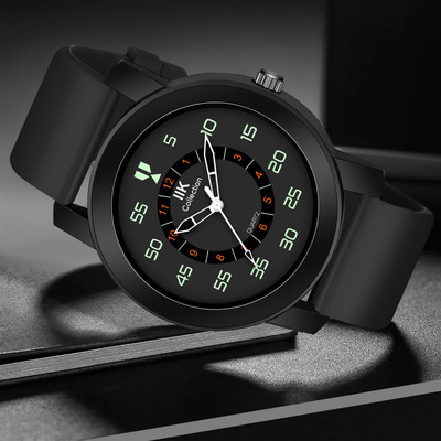 IIK Collection IIK-968MN Silicon Strap Watch for Men Round Dial with Adjustable Flexible Silicon Strap Analog Watch  - For Men