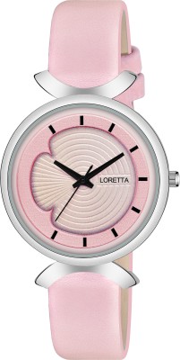 Loretta LT-3008 Latest Trending Premium Collection Leather Belt Pink Slim Dial Women Analog Watch  - For Girls