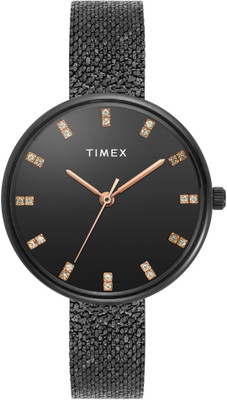 TIMEX TWEL21503 TIMEX Black Round Dial Analog Watch  - For Women