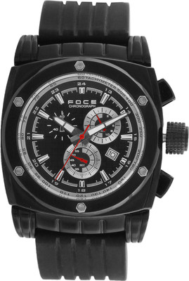 Foce FC131GBL-BLACK FOCE Multifunction Black Dial Leather Strap Analog Watch  - For Men