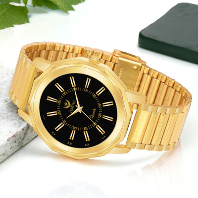 LORENZ 4060R_NEW Lorenz Black Dial Golden Analog Watch  - For Men