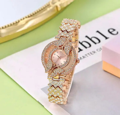 blutech Rose gold Butterfly Design Women's Watch Diamond straps Analog Watch  - For Women