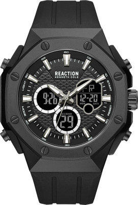 Kenneth Cole Reaction New Collection Black Octagon Dial Analog-Digital Watch  - For Men
