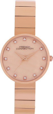 French Connection Steelorra Steelorra Rhinestones Rose Gold MOP Dial | Women's Rose Gold Analog Watch Analog Watch  - For Women