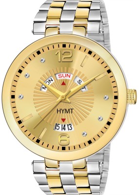 HYMT HMTY-7012 ORIGINAL GOLD PLATED & TWO TONE DAY & DATE FUNCTIONING WATCH FOR BOYS Analog Watch  - For Men