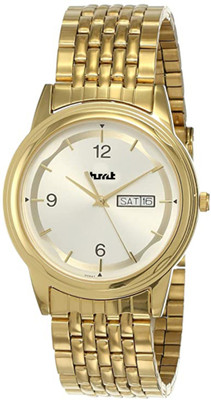 Hmrt ANALOG WATCH Day Date Functioning Silver Dial Golden Chain Analog Watch  - For Men