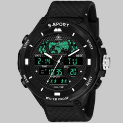Reborn 9084 DUAL TIME Analog-Digital Watch  - For Men