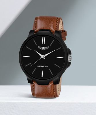 ANALOGUE Midnight Black Dial and Caramel Brown Synthetic Leather Wrinkle-Free Strap Midnight Black Dial and Caramel Brown Synthetic Leather Wrinkle-Free Strap Analog Watch  - For Men