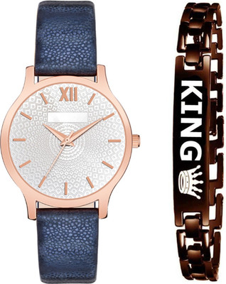 Stepso New Combo Attractive Graphic Design Dial & Genuine Leather Strap With Brown Bracelet Analog Watch  - For Boys & Girls